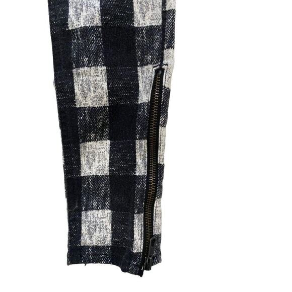 24 Rag & Bone Black and White Checked Skinny Jeans Zippers - Picture 6 of 8